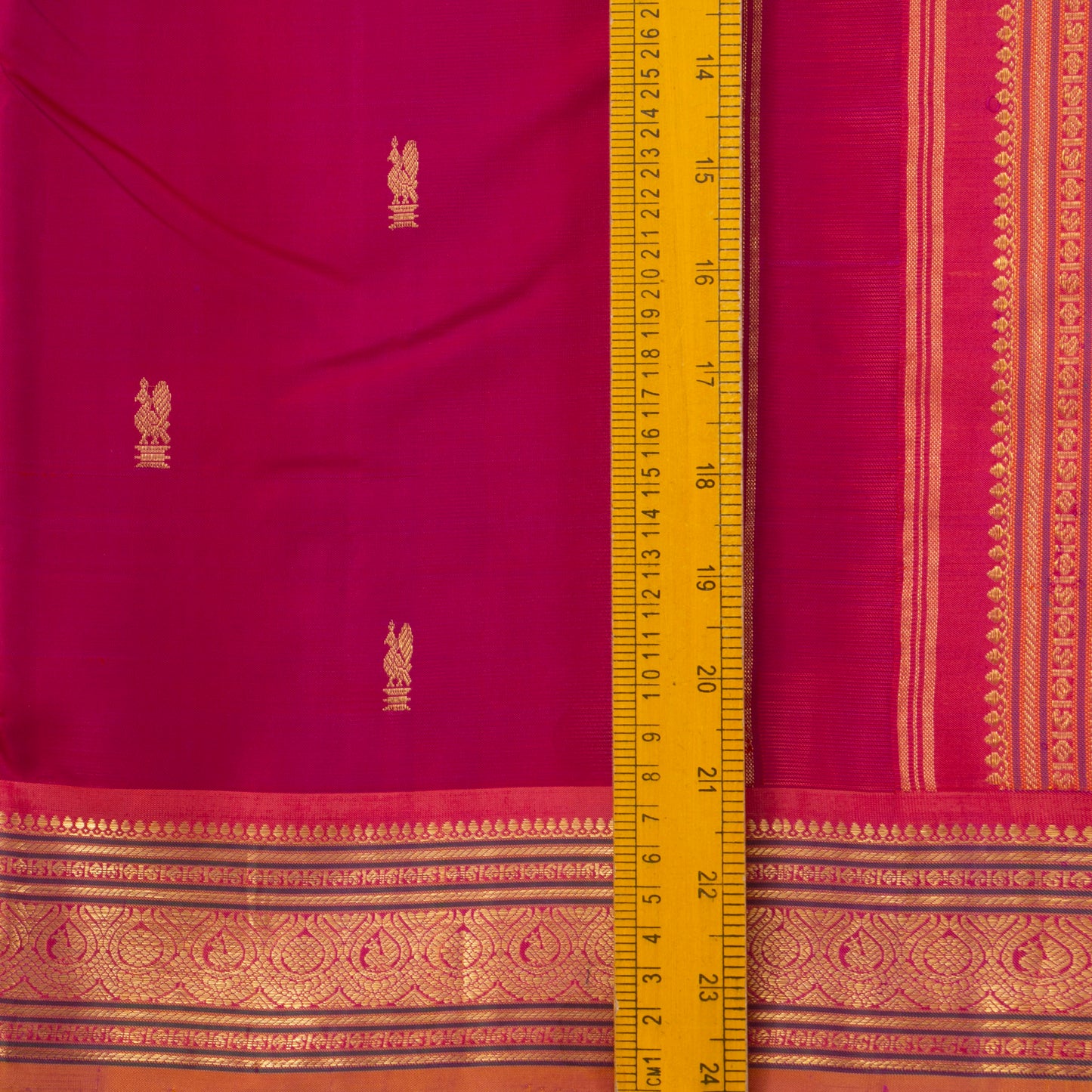 Pink Kanchipuram Silk Saree With Short Border Handwoven Pure Silk For Festive Wear PV J 410