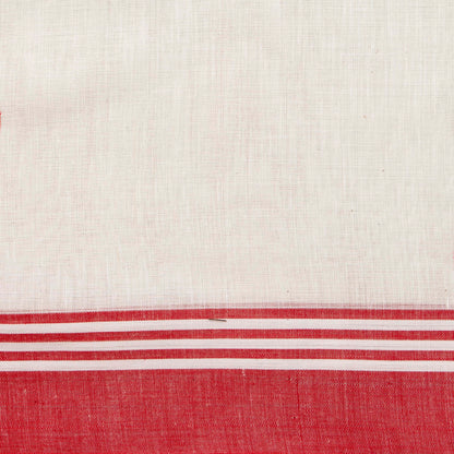 Off White And Red Dhakai Jamdani Khadi Mulmul Saree For Party Wear PV MJ 161