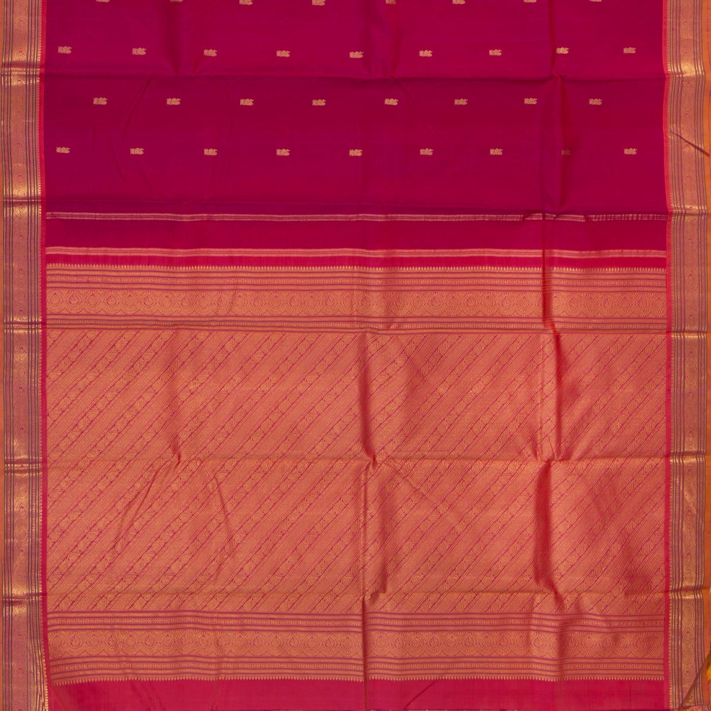 Pink Kanchipuram Silk Saree With Short Border Handwoven Pure Silk For Festive Wear PV J 410