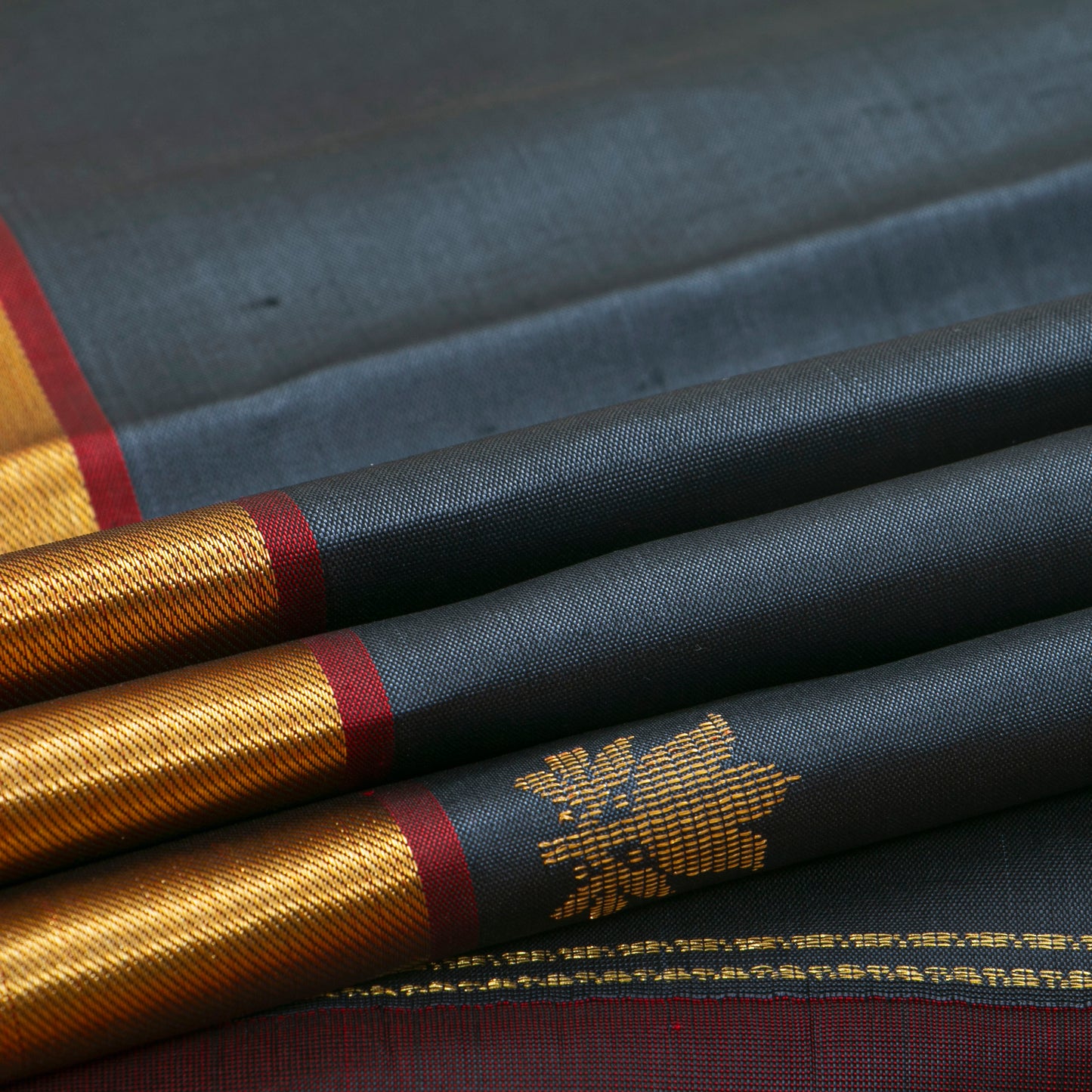 Grey And Maroon Kanchipuram Silk Saree For Festive Wear PV ABI 647
