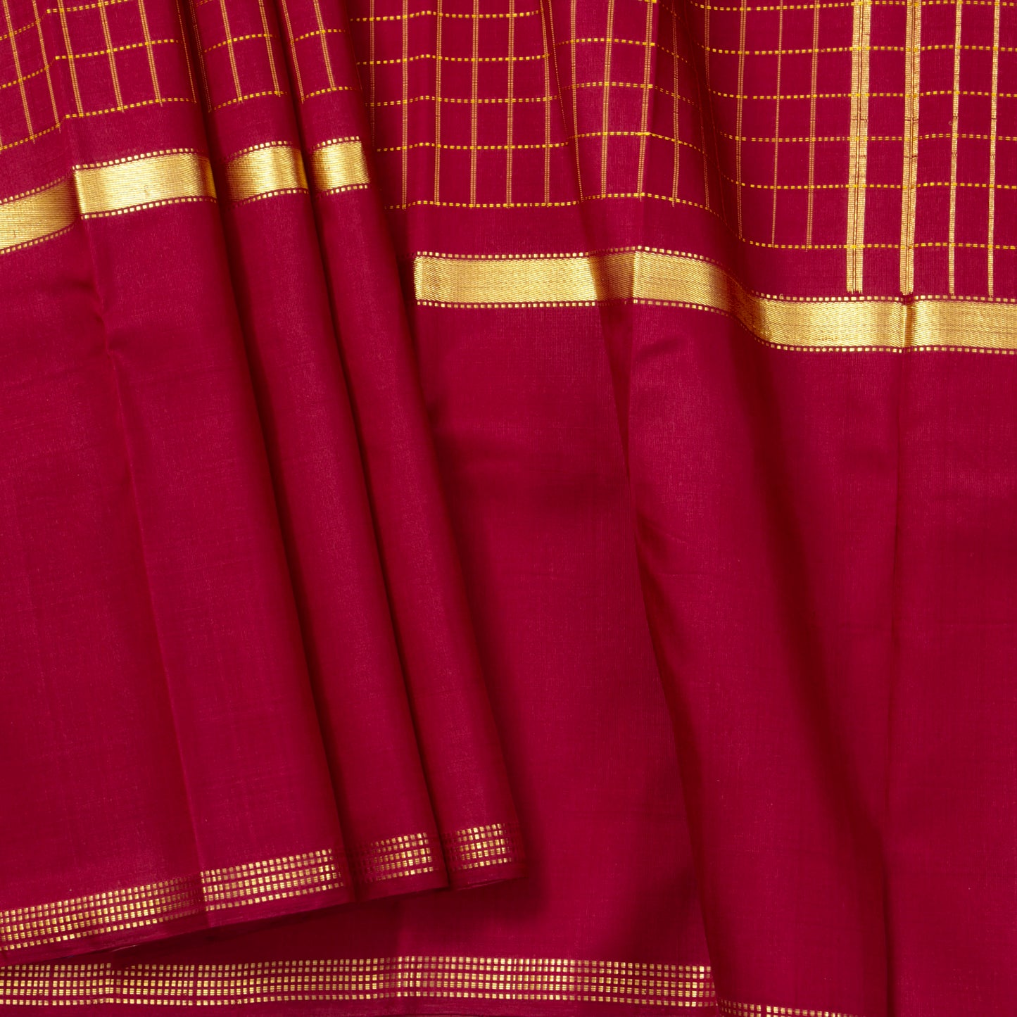 Maroon Kanchipuram Silk Saree For Festive Wear PV ABI 3329 - Silk Sari - Panjavarnam PV ABI 3329