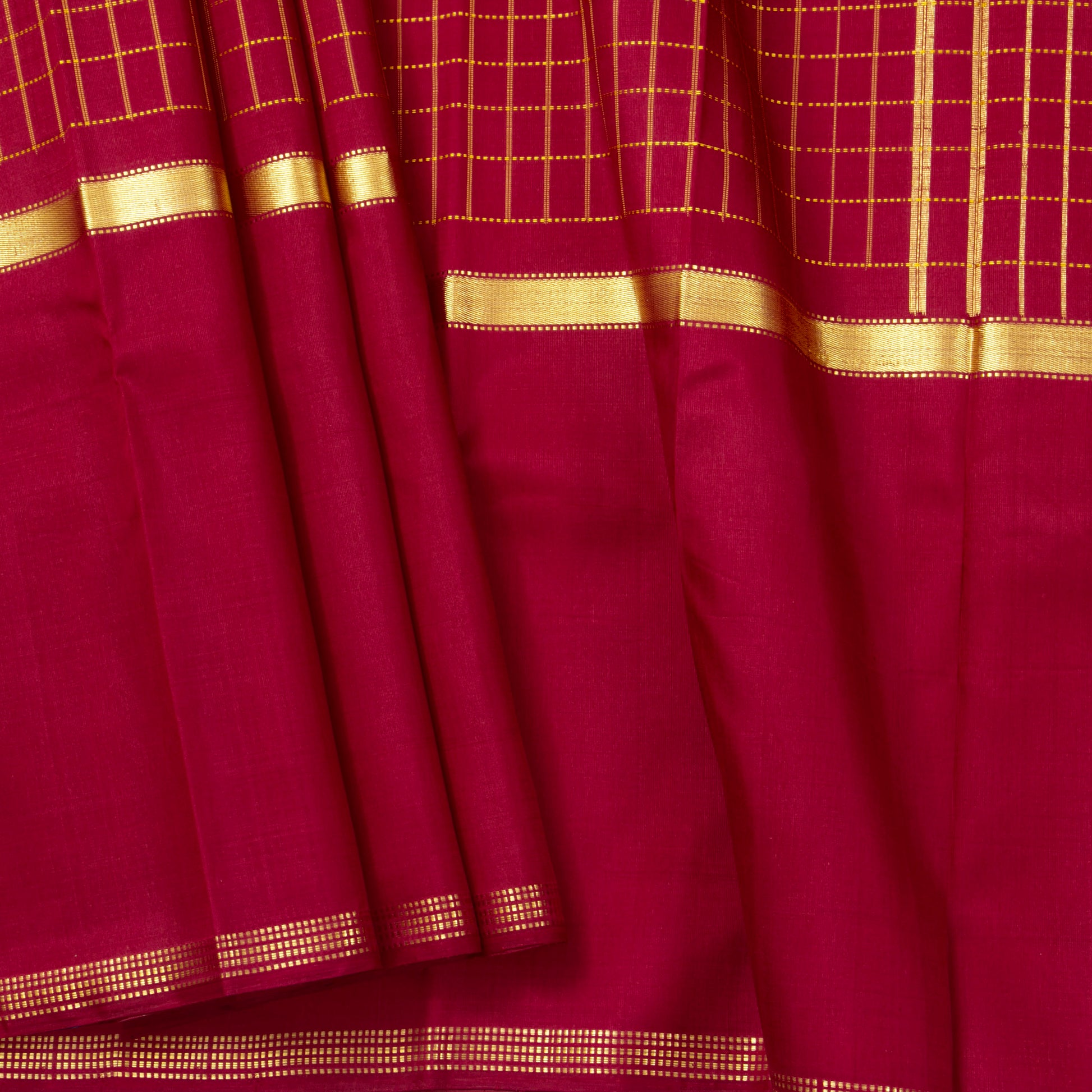 Maroon Kanchipuram Silk Saree For Festive Wear PV ABI 3329 - Silk Sari - Panjavarnam PV ABI 3329