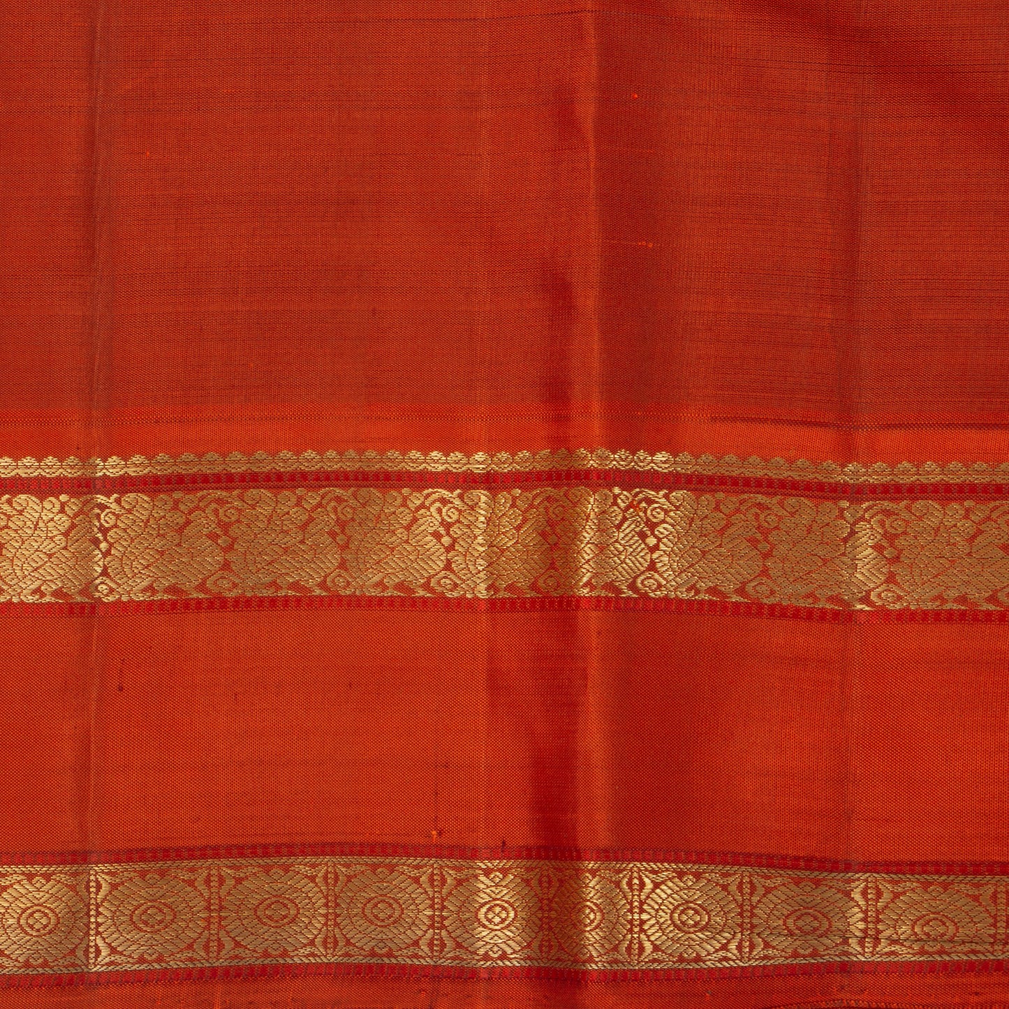 Purple And Orange Kanchipuram Silk Saree Handwoven Pure Silk Pure Zari For Festive Wear PV GTA 99