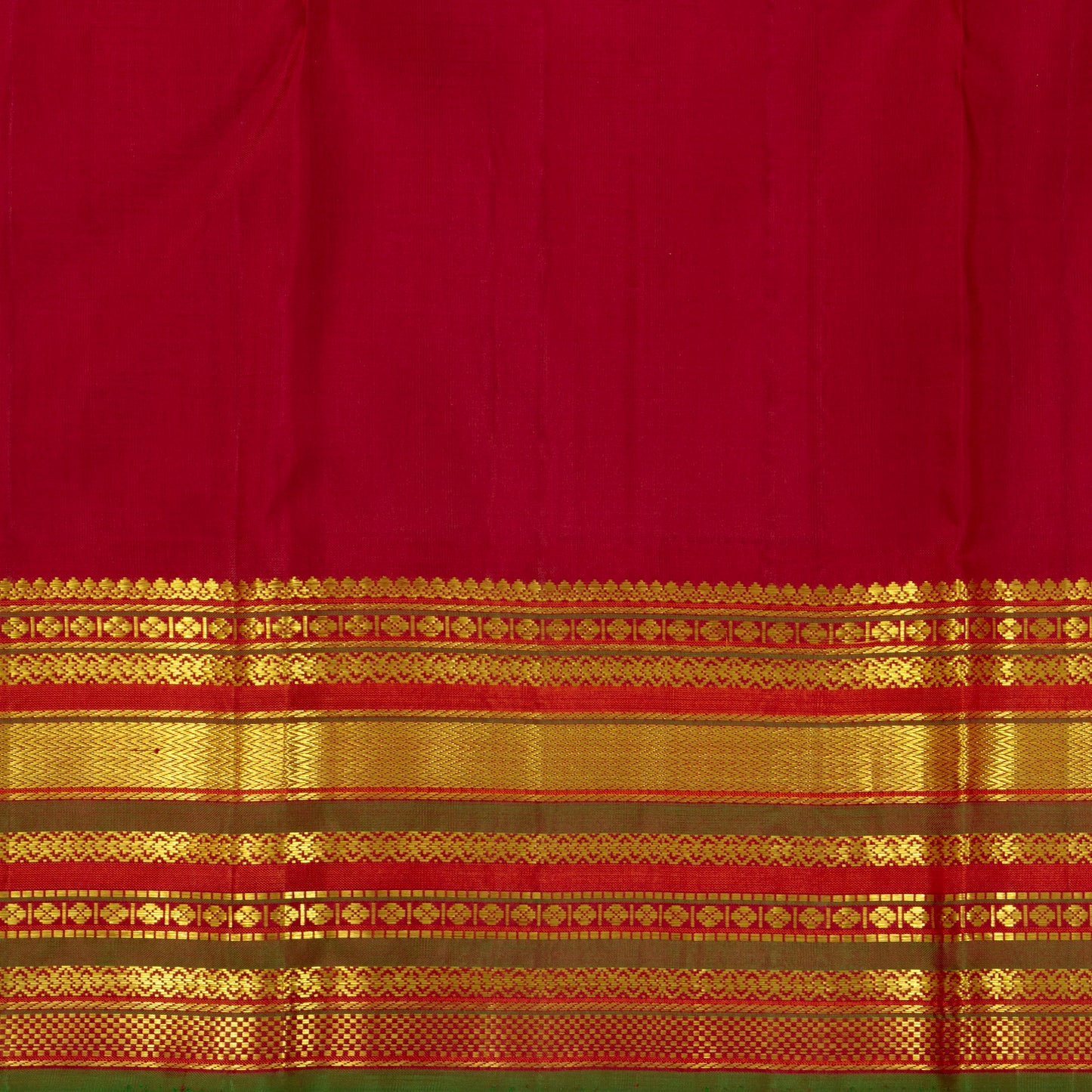 Mayilkazhuthu Blue And Red Kanchipuram Silk Saree With Medium Border Handwoven Pure Silk For Festive Wear PV J 3764