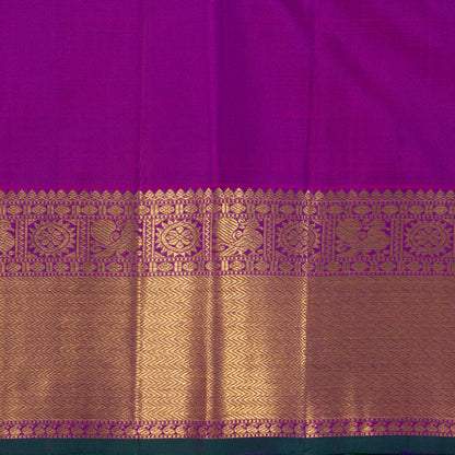 Purple And Magenta Kanchipuram Silk Saree Handwoven Pure Silk Pure Zari For Festive Wear PV GTA 98