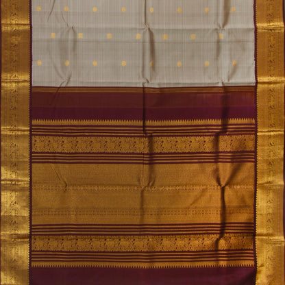 Grey And Brown Handwoven Pure Silk Pure Zari For Festive Wear PV J 3289