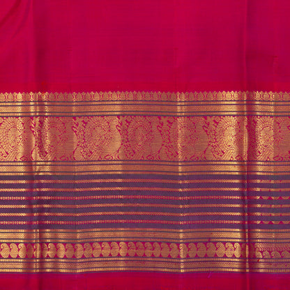 Purple And Red Kanchipuram Silk Saree With Medium Border Handwoven Pure Silk For Festive Wear PV J 4506