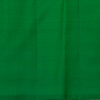 Green Kanchipuram Borderless Silk Saree Handwoven Pure Silk Pure Zari For Festive Wear PV GTA 101