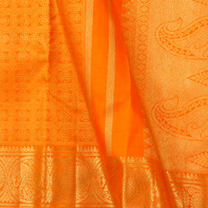 Orange Kanchipuram Silk Saree For Wedding Wear PV NYC 1386