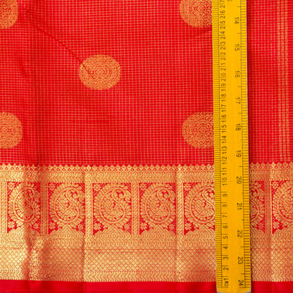 Red Kanchipuram Silk Saree For Wedding Wear PV NYC 1352