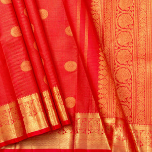 Red Kanchipuram Silk Saree For Wedding Wear PV NYC 1352