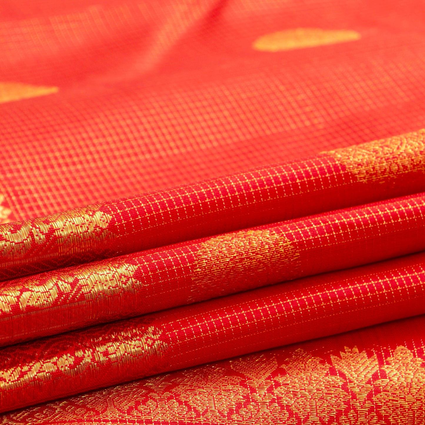 Red Kanchipuram Silk Saree For Wedding Wear PV NYC 1352