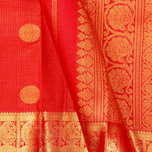 Red Kanchipuram Silk Saree For Wedding Wear PV NYC 1352