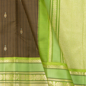 Black And Green Kanchipuram Silk Saree For Wedding Wear PV VL 41