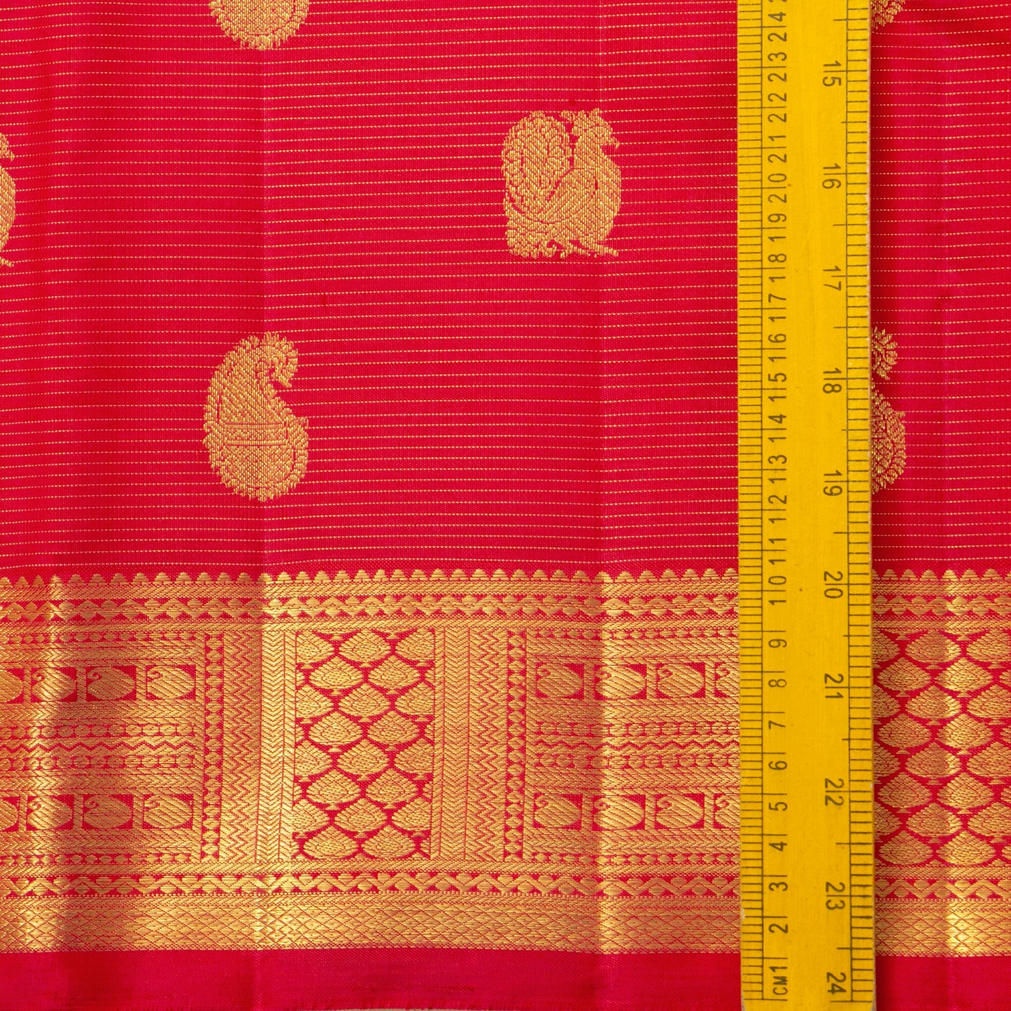 Red Kanchipuram Silk Saree For Wedding Wear PV NYC 1303