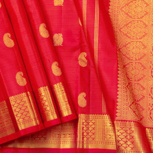 Red Kanchipuram Silk Saree For Wedding Wear PV NYC 1303