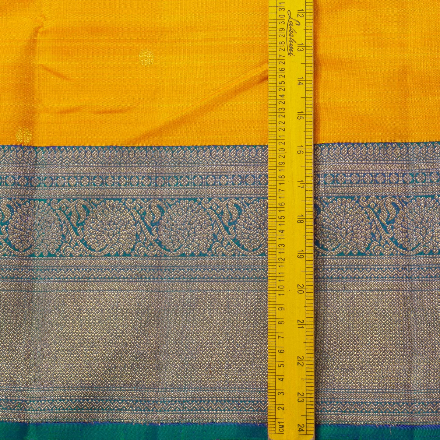 Yellow And Mayilkazhuthu Blue Kanchipuram Silk Saree For Wedding Wear PV NYC 1259