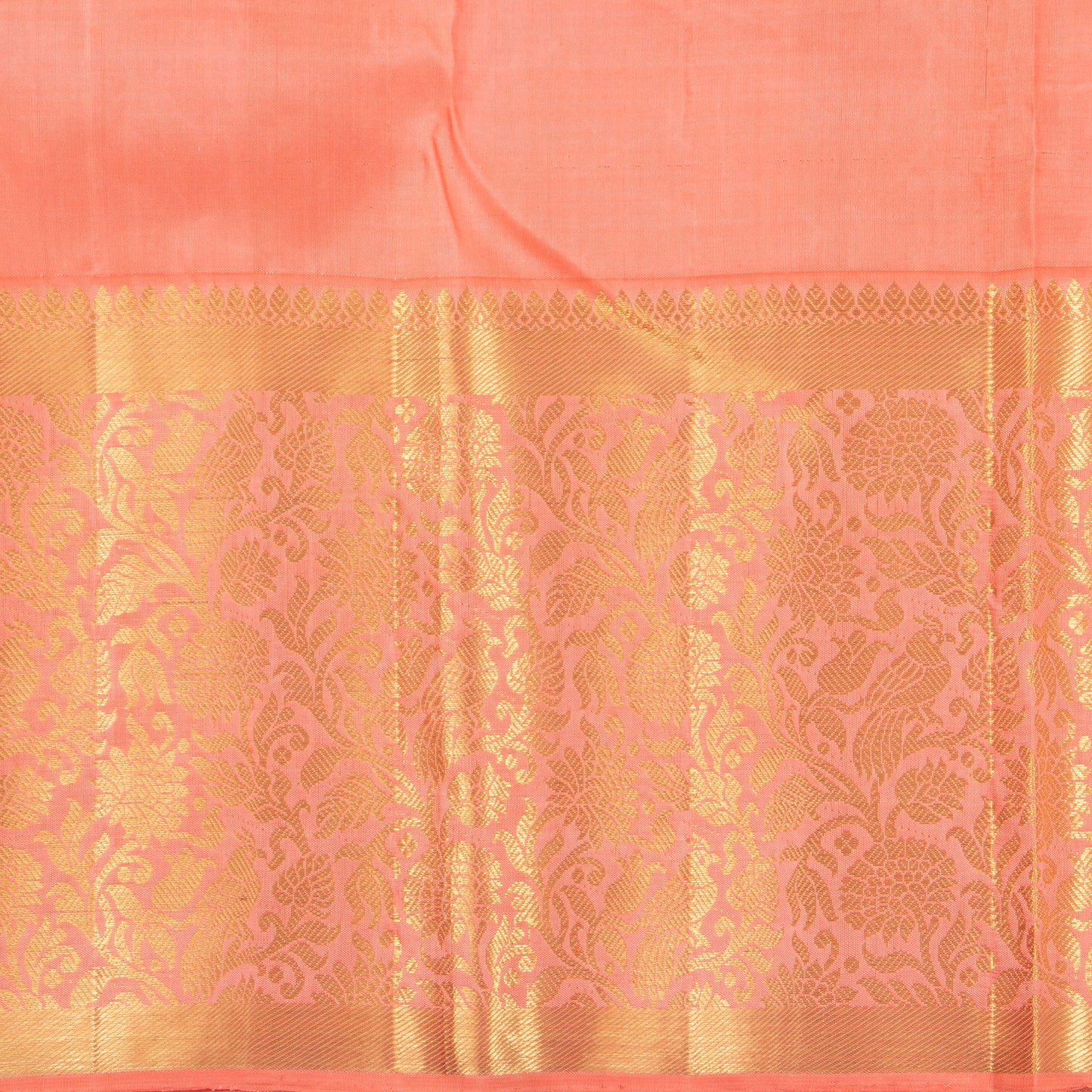 Brown And Pastel Pink Kanchipuram Silk Saree For Wedding Wear PV NYC 1398