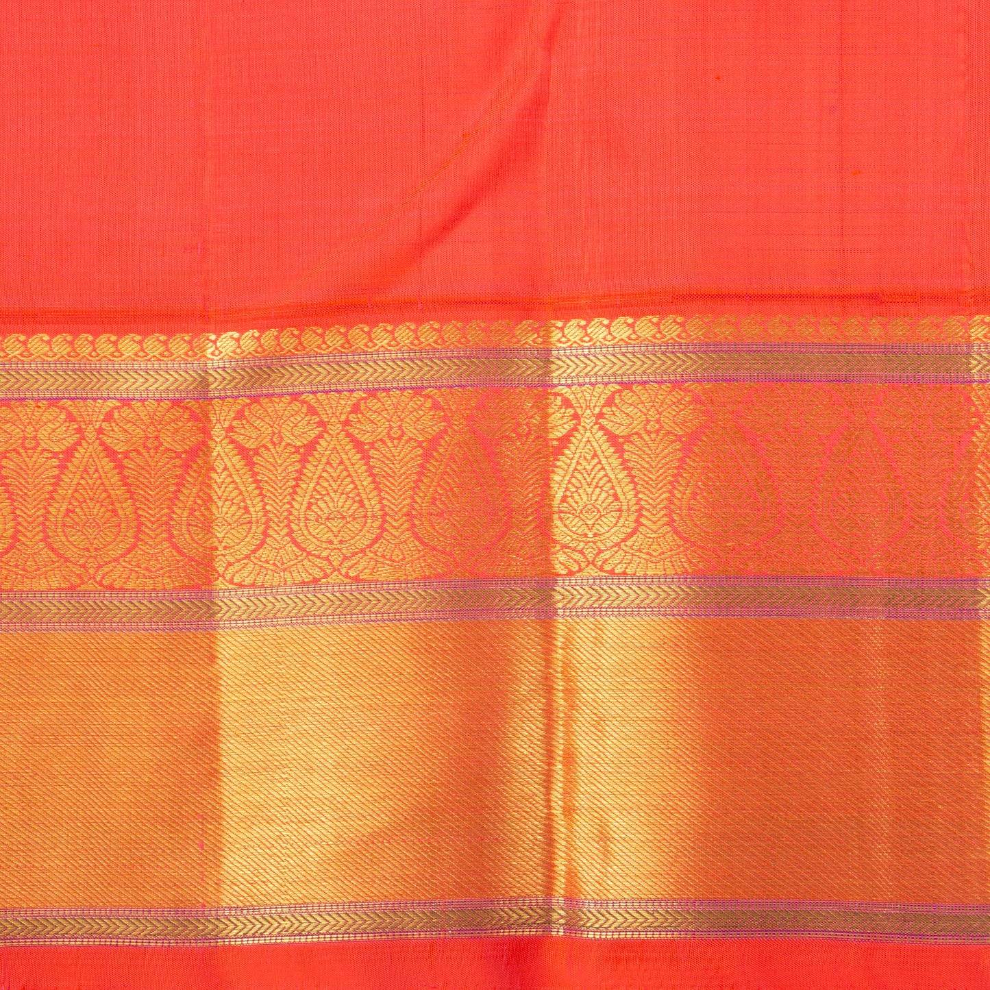 Brown And Orange Kanchipuram Silk Saree For Wedding Wear PV NYC 1262