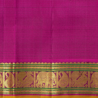 Brown And Magenta Kanchipuram Silk Saree For Wedding Wear PV NYC 1428