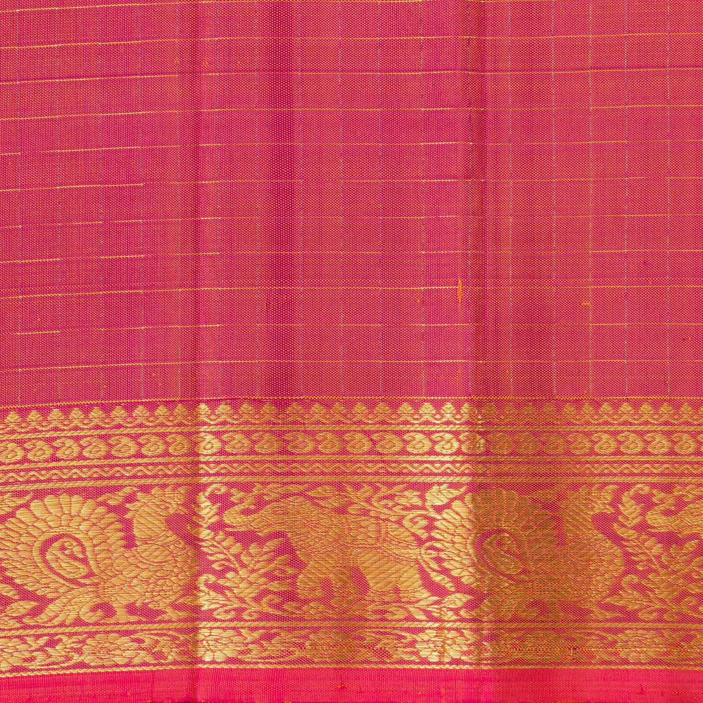 Orange And Pink Kanchipuram Silk Saree For Wedding Wear PV NYC 1334