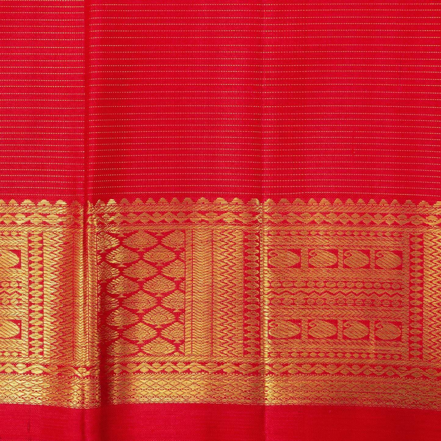 Red Kanchipuram Silk Saree For Wedding Wear PV NYC 1303