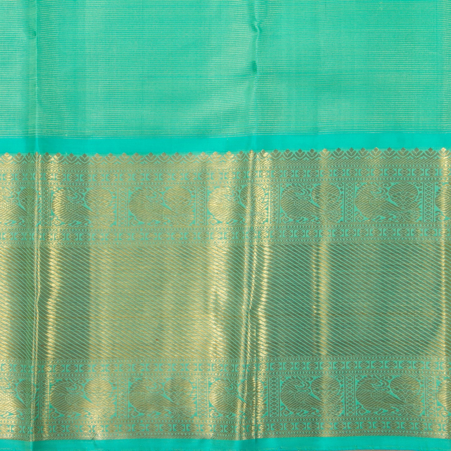 Brown And Sea Green Kanchipuram Silk Saree For Wedding Wear PV NYC 1379