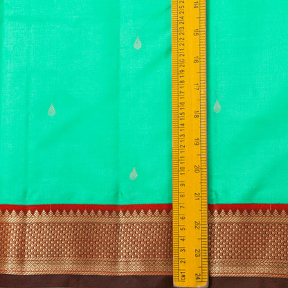 Seafoam Green And Maroon Kanchipuram Silk Saree For Festive Wear PV MEN 182 - - Panjavarnam PV MEN 182