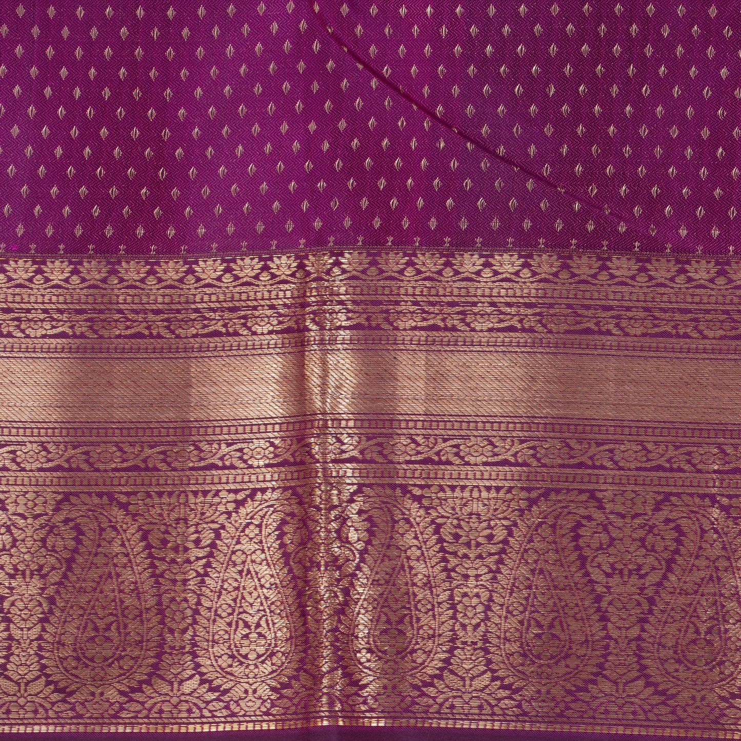 Orange And Purple Kanchipuram Silk Saree For Festive Wear PV NYC 1310