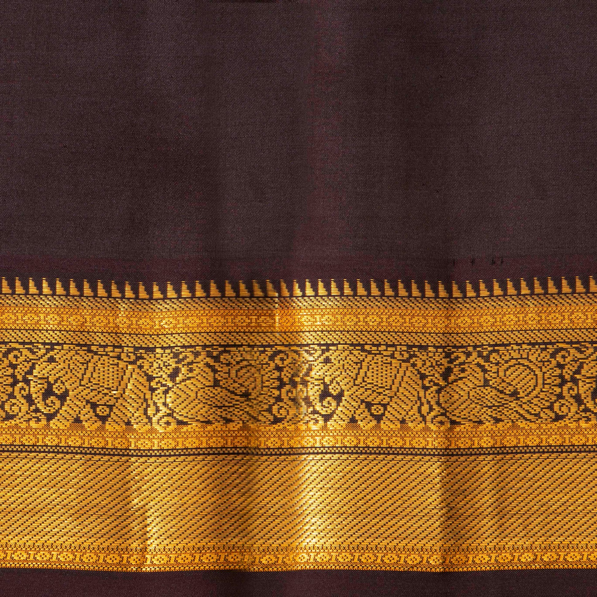 Pastel Pink And Coffee Brown Kanchipuram Silk Saree For Festive Wear PV MEN 184 - - Panjavarnam PV MEN 184