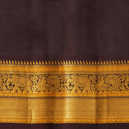 Pastel Pink And Coffee Brown Kanchipuram Silk Saree For Festive Wear PV MEN 184 - - Panjavarnam PV MEN 184