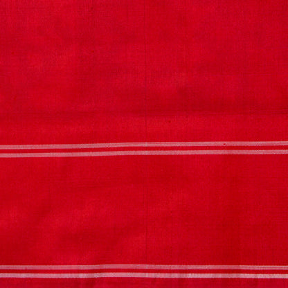 Green And Red Double Ikkat Pochampally Silk Saree For Festive Wear PIK 371