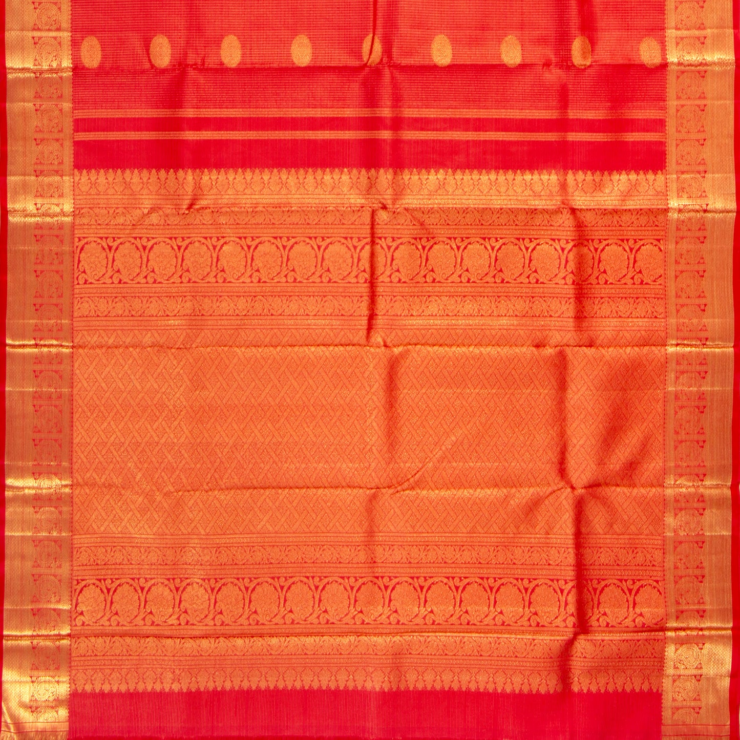 Red Kanchipuram Silk Saree For Wedding Wear PV NYC 1352