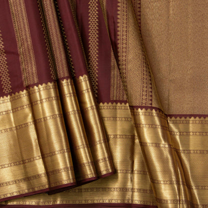Maroon Kanchipuram Silk Saree For Festive Wear PV MEN 205