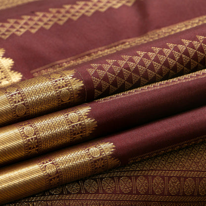 Maroon Kanchipuram Silk Saree For Festive Wear PV MEN 205