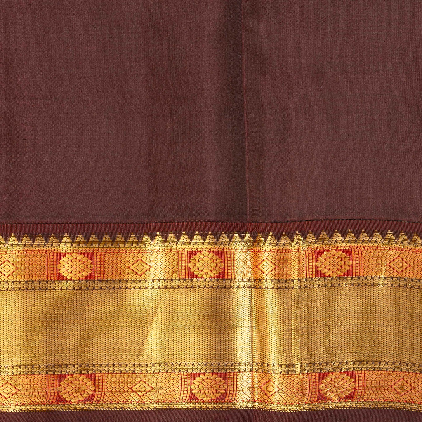 Baby Pink And Brown Kanchipuram Silk Saree For Festive Wear PV MEN 201 - Silk Sari - Panjavarnam PV MEN 201