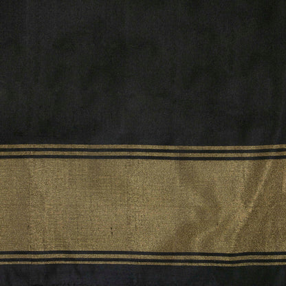 Yellow And Black Sambalpuri Ikkat Silk Saree With Tissue Zari Border For Festive Wear PIK 386