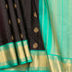 Black And Turquoise Kanchipuram Silk Saree For Office Wear PV MEN 187