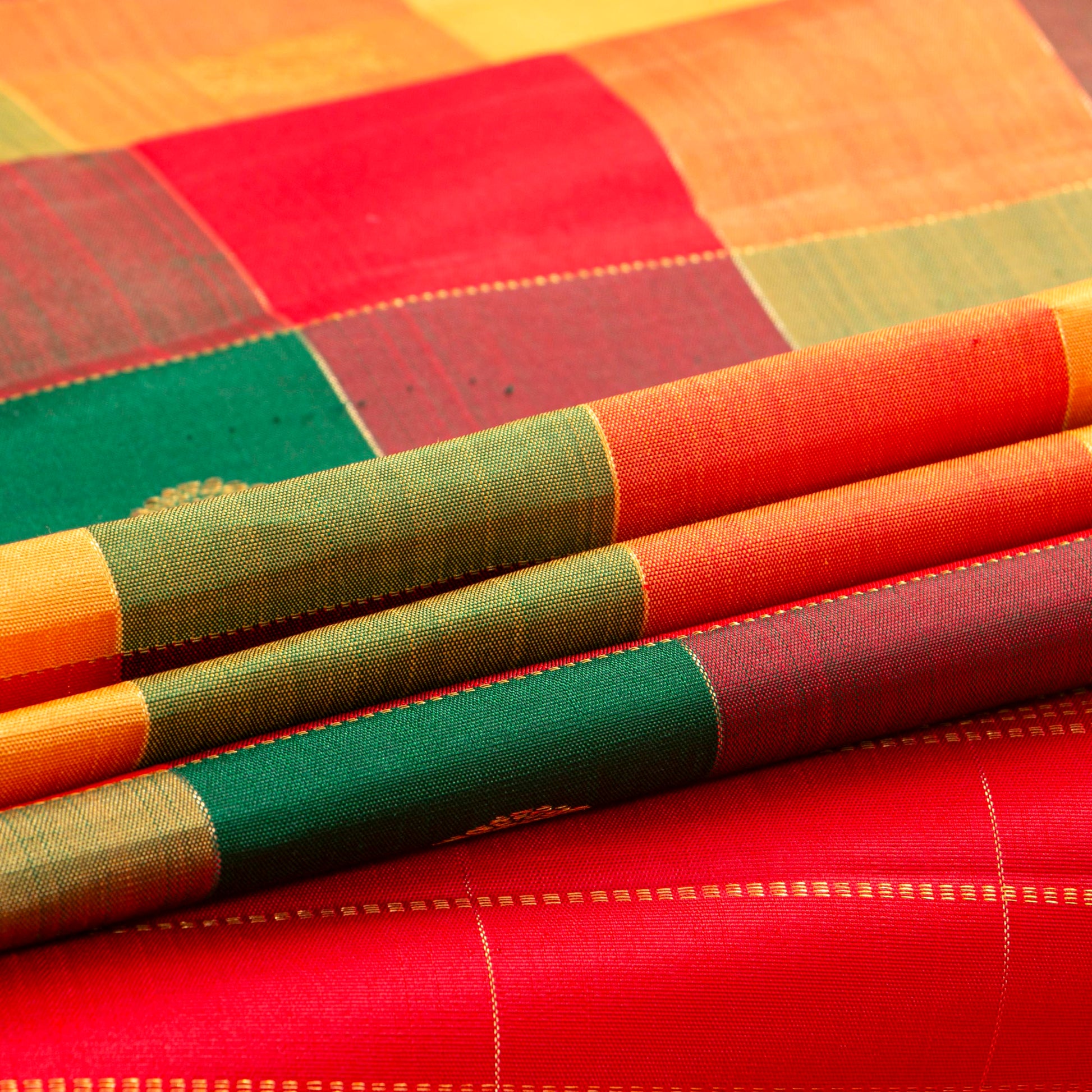 Paalum Pazhamum Checks Kanchipuram Silk Saree For Wedding Wear PV MEN 273 - Silk Sari - Panjavarnam PV MEN 273