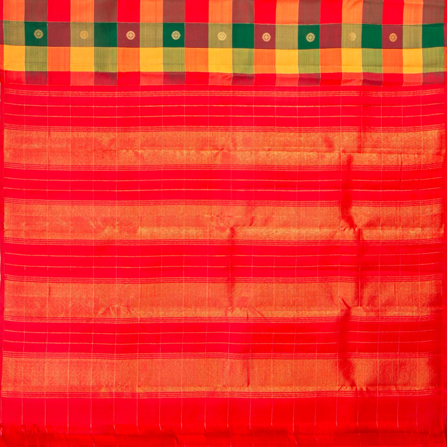 Paalum Pazhamum Checks Kanchipuram Silk Saree For Wedding Wear PV MEN 273 - Silk Sari - Panjavarnam PV MEN 273