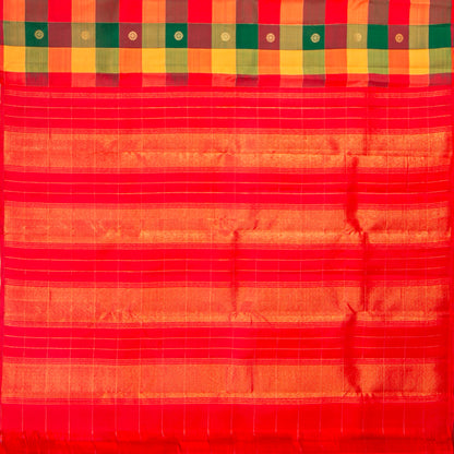 Paalum Pazhamum Checks Kanchipuram Silk Saree For Wedding Wear PV MEN 273 - Silk Sari - Panjavarnam PV MEN 273