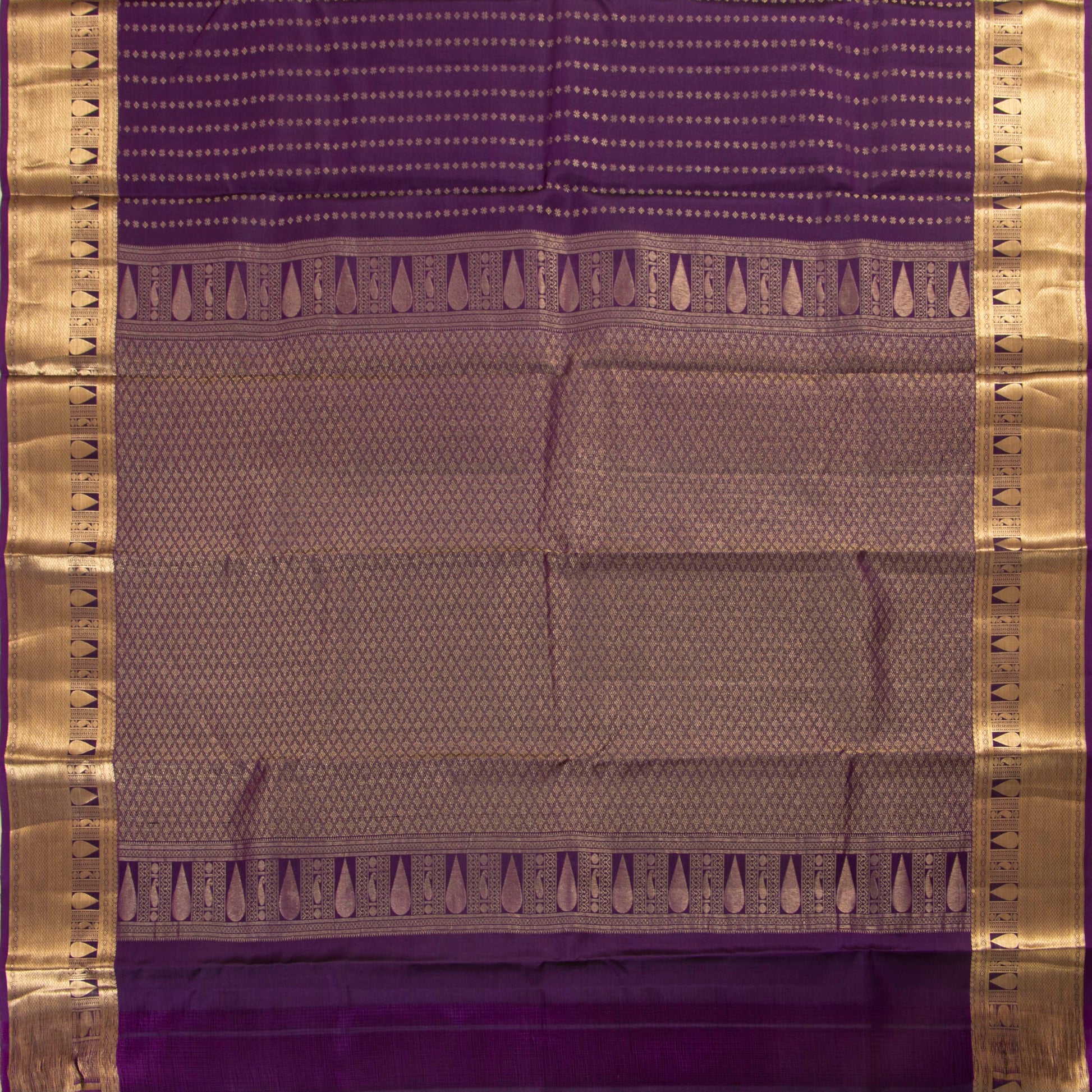 Purple Kanchipuram Silk Saree For Wedding Wear PV MEN 199 - Silk Sari - Panjavarnam PV MEN 199