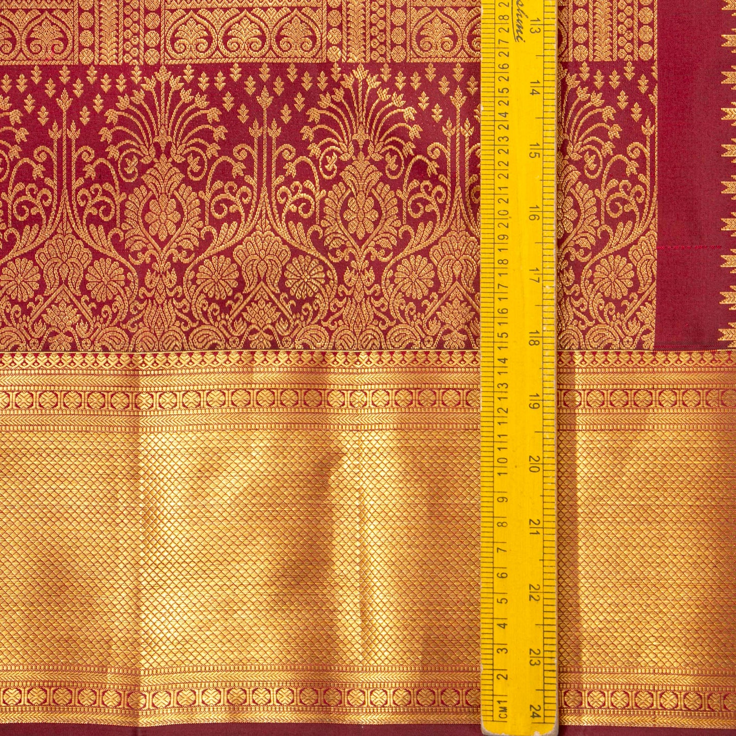 Red Kanchipuram Silk Saree For Festive Wear PV MEN 286