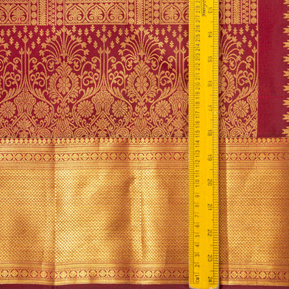 Red Kanchipuram Silk Saree For Festive Wear PV MEN 286