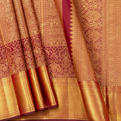 Red Kanchipuram Silk Saree For Festive Wear PV MEN 286