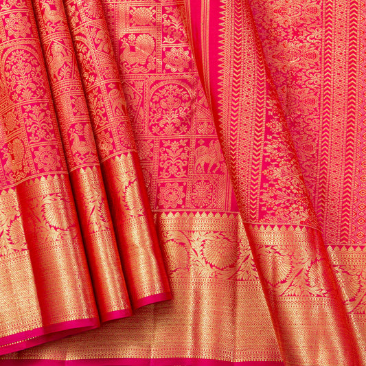 Pink Kanchipuram Silk Saree For Festive Wear PV MEN 295