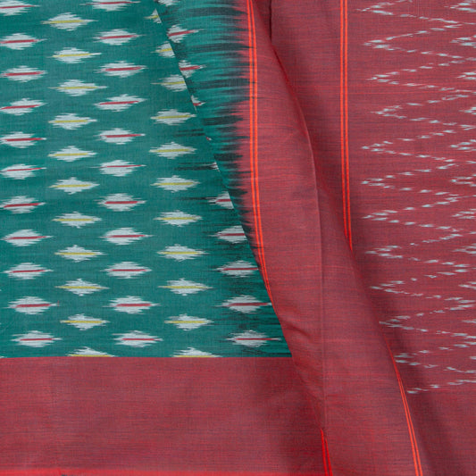 Blue And Maroon Pochampally Ikkat Cotton Saree For Office Wear PV SC 218