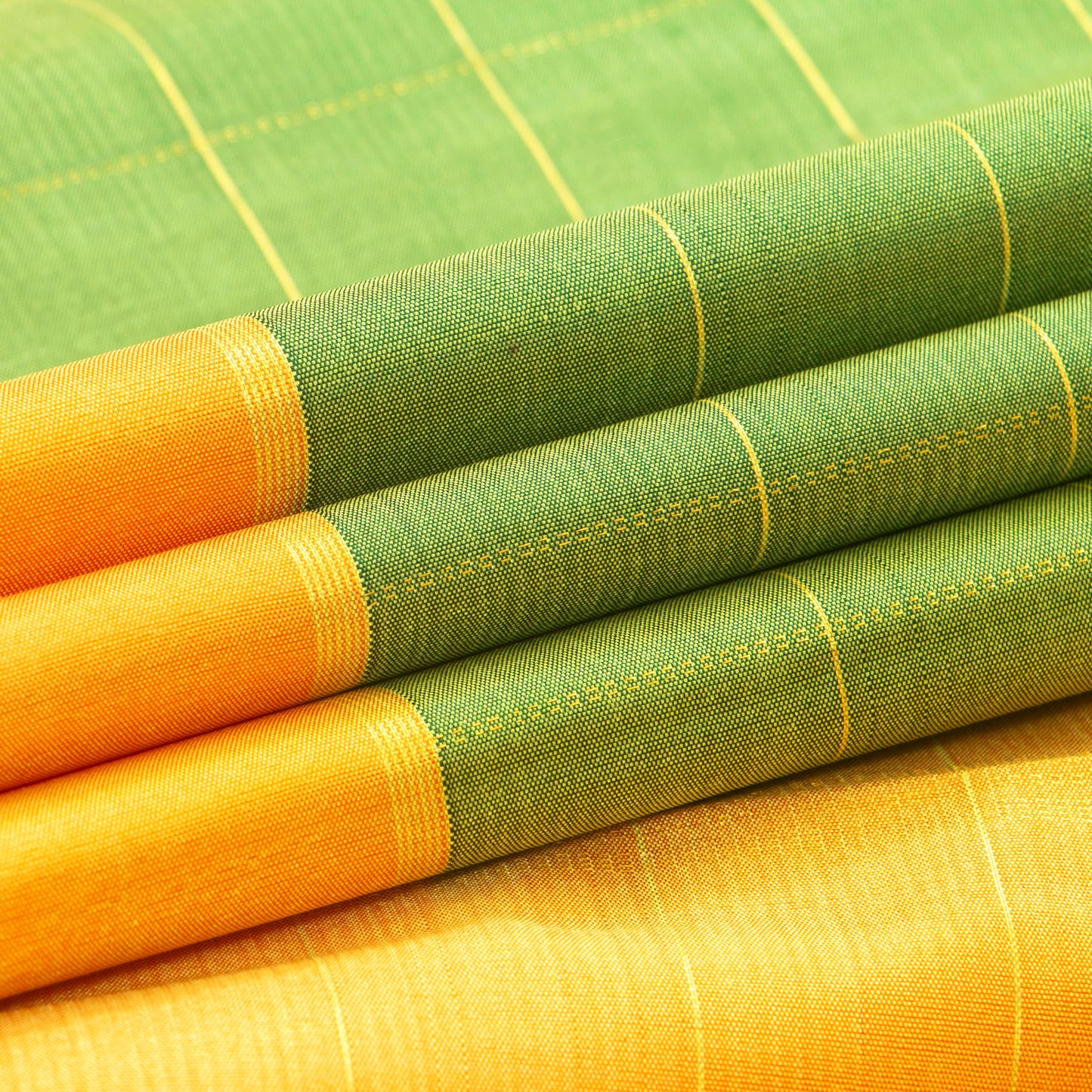 Green And Orange Kanchipuram Silk Saree For Wedding Wear PV NYC 1410