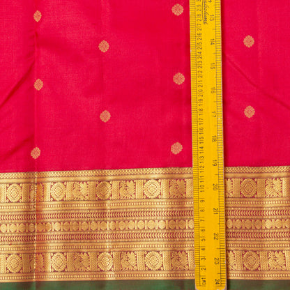 Pink And Green Kanchipuram Silk Saree For Wedding Wer PV MEN 195 - Silk Sari - Panjavarnam PV MEN 195