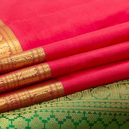 Pink And Green Kanchipuram Silk Saree For Wedding Wer PV MEN 195 - Silk Sari - Panjavarnam PV MEN 195